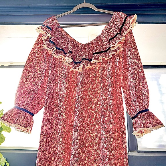 💋SOLD💋✨🍒DÔEN ‘Chaleur’ Nightgown Rouge Pomme Et Poire XS✨ - Picture 5 of 15